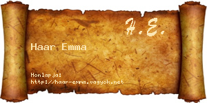 Haar Emma névjegykártya